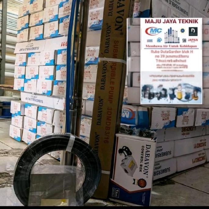 Pompa Satelit Sibel 3" Inch Dabavon 0.75Hp 550Watt 3Dmdb 3/16 Plus Kabel Hitam 31.5 45Mtr Non Sni Re
