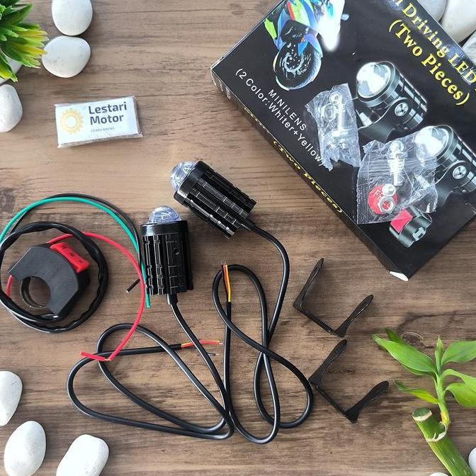 MINI PROJIE LASER FOGLAMP D2 LAMPU TEMBAK SOROT MOTOR BONUS SAKLAR LAMPU