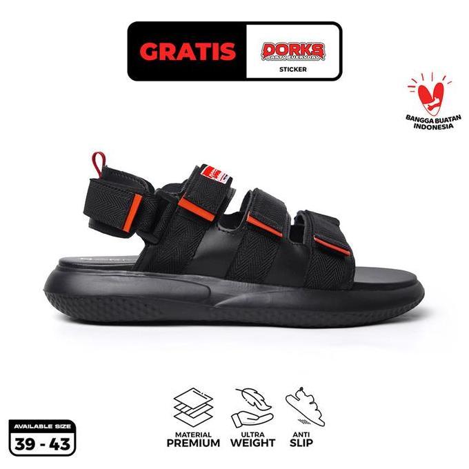 Dorks Archieve full black | Sandal Gunung | Sandal pria Sandal Wanita