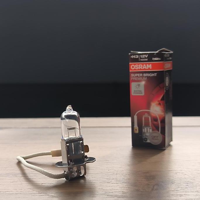 LAMPU BOHLAM TEMBAK MOBIL HALOGEN H3 12V 100W OSRAM 100% OFFROAD
