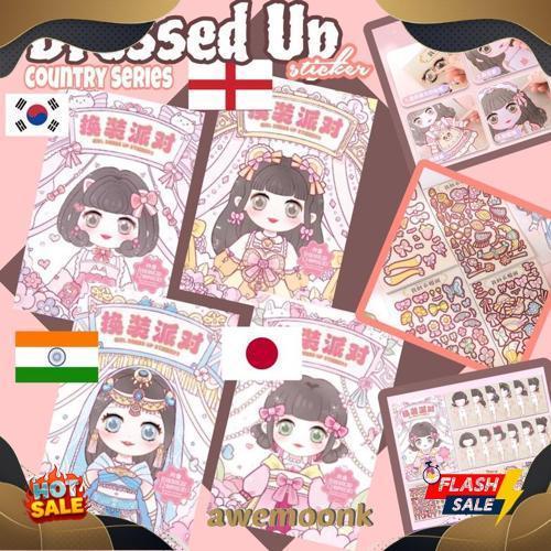 Unik Buku Stiker Diy Fashion Baju Sticker Dress Up Book Lucu Korean Stiker Ekspresi Girl Change Make