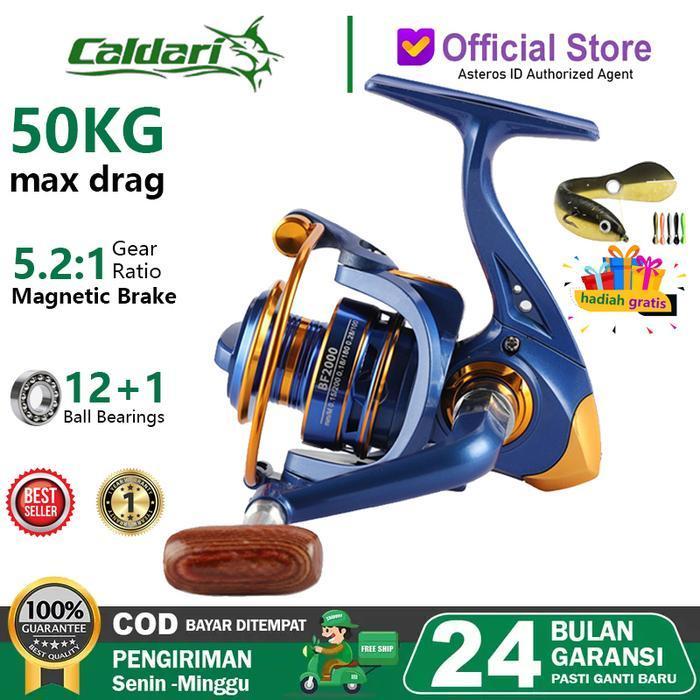 Caldari Reel Spinning Saltwater Bf 10007000 10Kg Metal Body Handle Spool Reel Fishing Gulungan Reel 