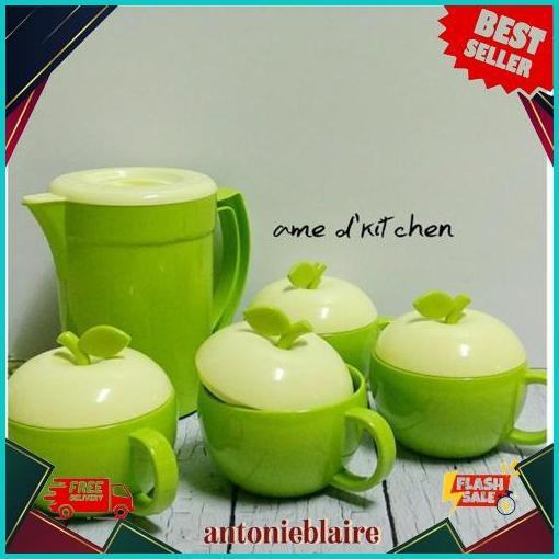 Cuci Gudang Teko Set + 4 Mug Apel Hijau Golden Sunkist