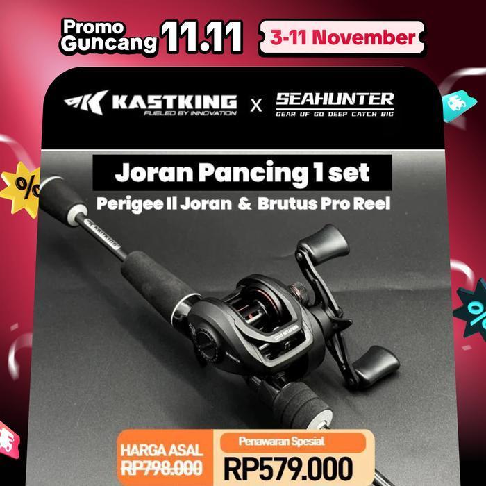 [Official] Kastking X Seahunter Joran Pancing 1 Set= Perigee Ii Joran+Brutus Pro Reel Bc Terlaris Be