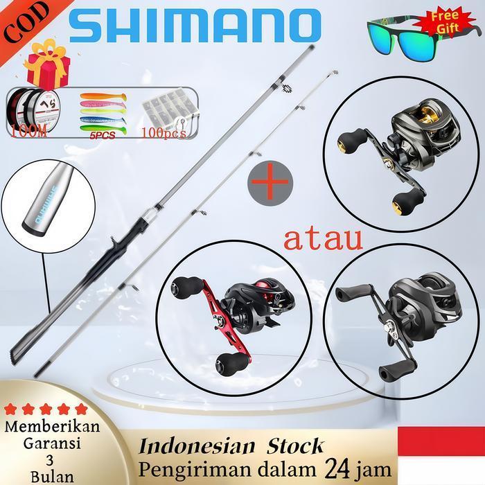 Shimano Fishing Rod 1 Set Casting1.65-2.1M Combo Reel Set Joran Pancing Reel Set Lengkap Casting Ree