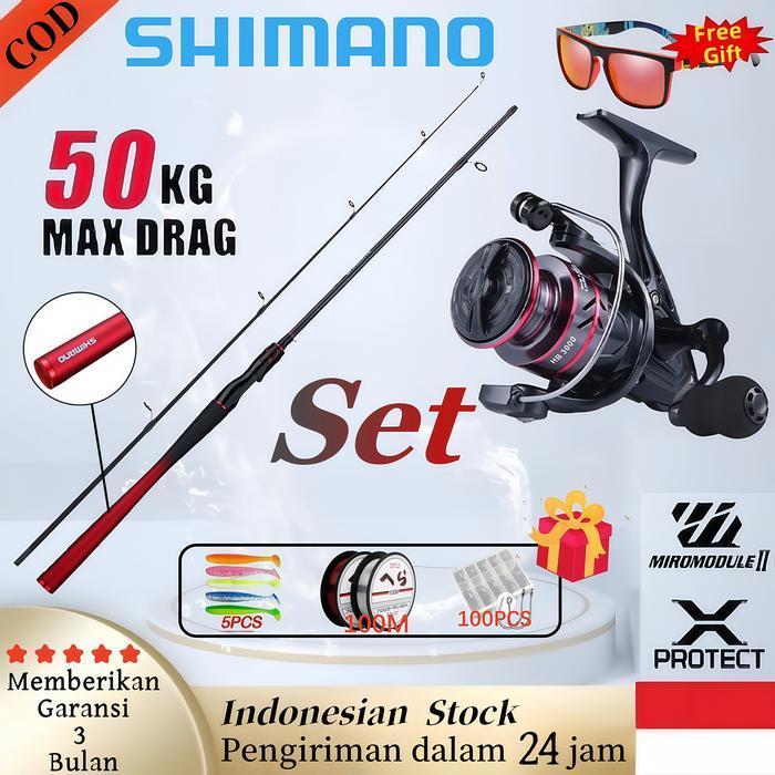 2025 New Shimano Spinning Rod Fishing Set Combination Fishing Reel Joran Pancing 1 Set Fishing Reel 