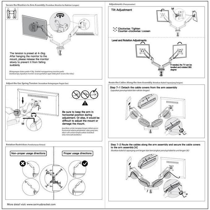 New- Bracket TV Monitor LED LCD Gas Spring OXIMUS ZDP1128 1128