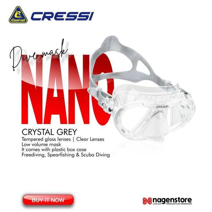 Terjangkau Cressi Nano Clear Freediving Mask Transparant Silicone Mask Freedive