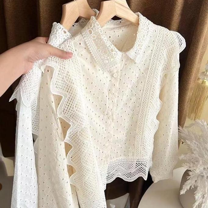 Blouse Putih Korea White Blouse Basic Wanita / Kemeja Blouse Wanita /atasan putih wanita korean styl