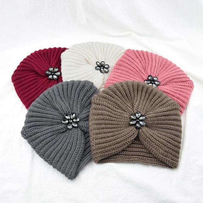 Turban Wanita / Turban Instant / Headband Bandana Rajut Wanita Tebal