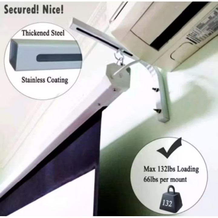 1 Sepasang Braket Layar Proyektor / Bracket Proyektor Gantung / Gantungan Layar Proyektor