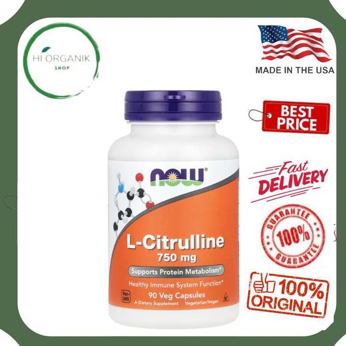 Now Foods L-Citrulline L Citrulline 750 Mg 90 Veg Capsules Vitamin Original