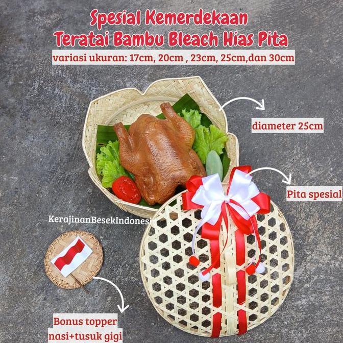 (:(:(:(] SPESIAL HUT RI KEMERDEKAAN TERATAI BAMBU HIAS PITA BONUS TOPPER Box hampers bingkisan ayam 