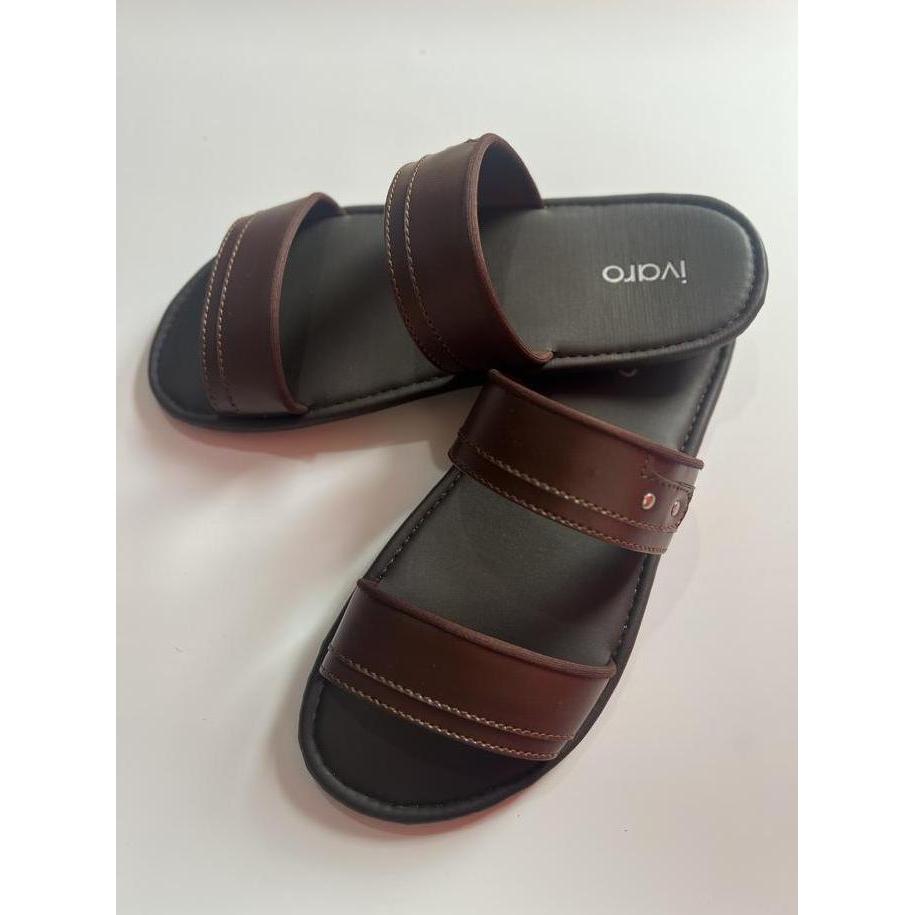 Ivaro Sandal Pria Nyaman & Sehat Dikaki Bahan Berkualitas Tinggi Sol Empuk Anti-Slip Cocok Untuk Rum