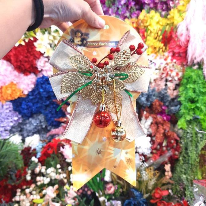 """] Ornament Natal Ntl2 / Ornament Natal Pita Gold / Ornament Pita Hiasan Pohon  Natal