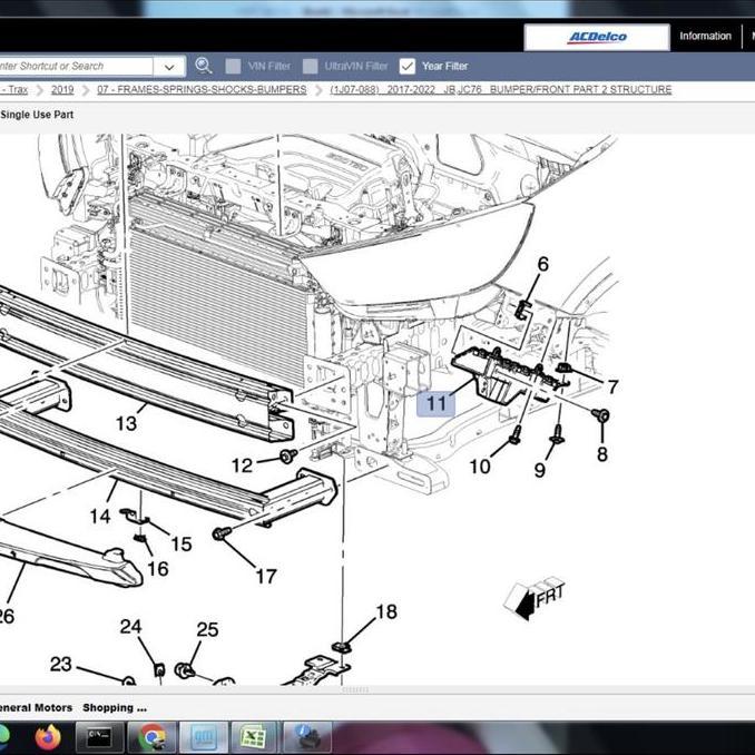 BRACKET BUMPER DEPAN KANAN TRAX FL