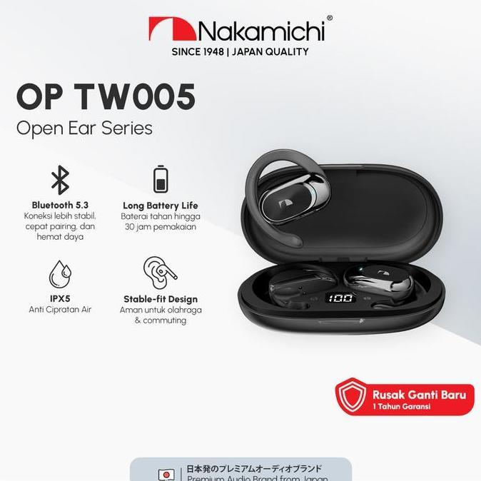 Nakamichi OP TW005 Open Ear TWS Hook True Wireless Bluetooth Earphone