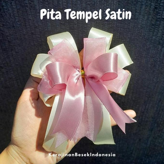 best seller] HIASAN PITA SATIN TEMPEL SIAP PAKAI FREE LEM PITA KADO PITA HAMPERS PITA SESERAHAN PITA