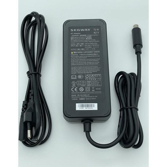 Segway Ninebbot Charger 42V 1.7A Original  Xm Grab Wheels Scooter  Scooter  Listrik Lipat  Part