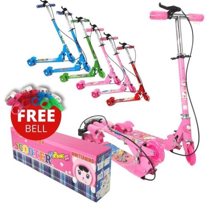 Skuter Anak Scooter Otoped Roda 3 Anak Skuter+Bell+Rem Tangan Rangka Besi Toys