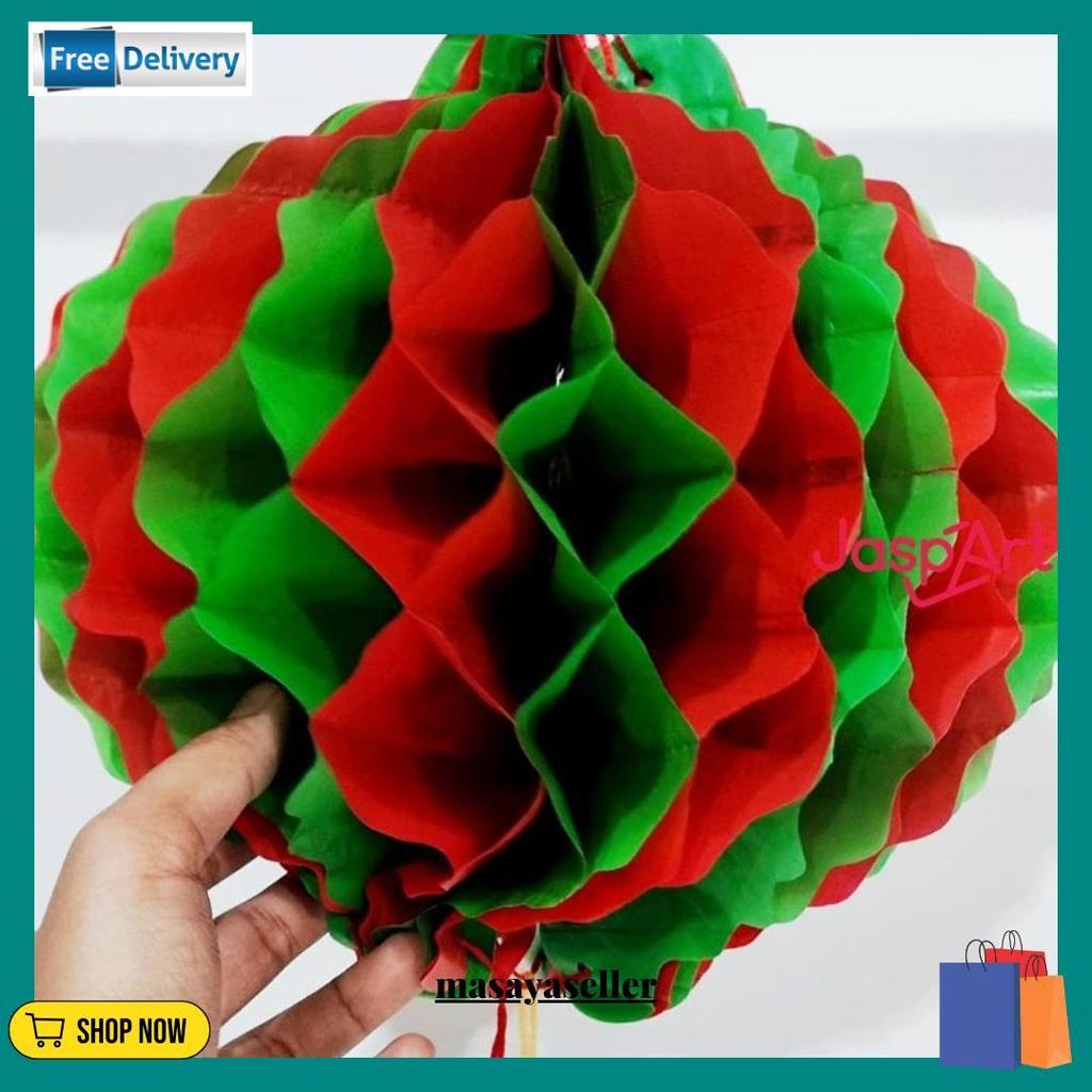 Lampion Lipat Natal Lampion Tawon Natal Edition Lampion Hijau Merah Lampion Honeycomb Natal Bisa Cod