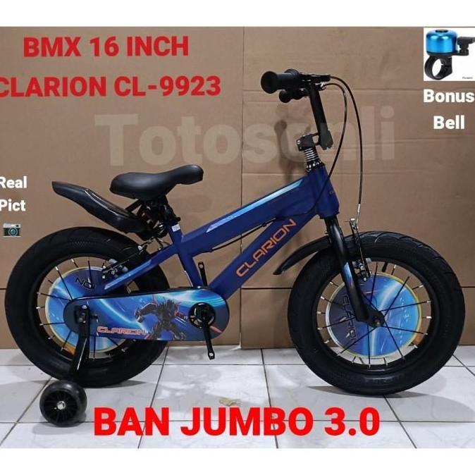 Sepeda Anak Laki Bmx 16 Inch Clarion 9923 Ban Jumbo 3.0 Terbaru