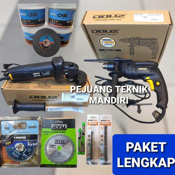 BEAM PAKET GERINDA TANGAN DOLIZ BA730 + BOR TANGAN DOLIZ BA670