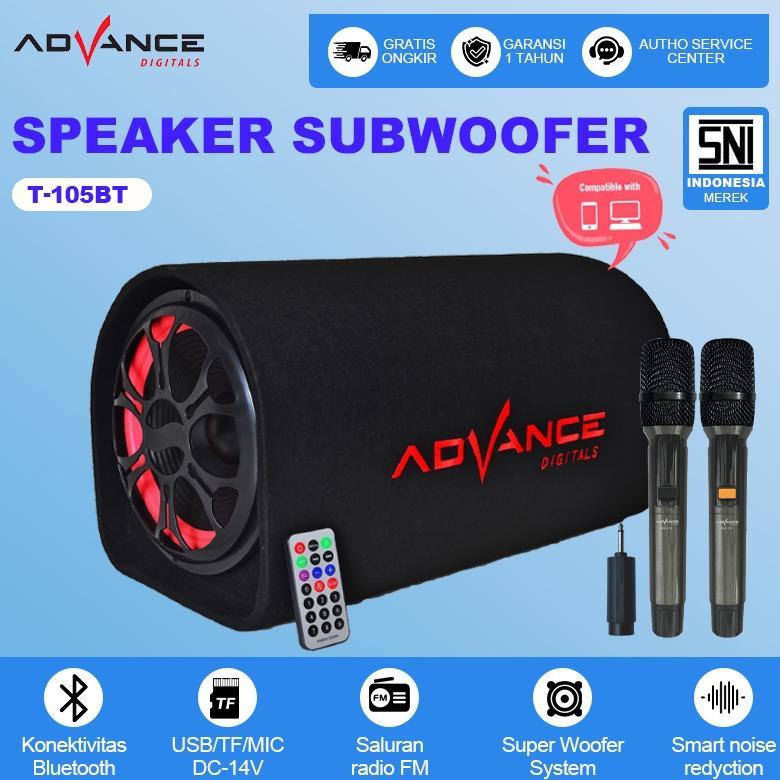 Advance T105 BT -12 inch  Multimedia bluetooth Portable Speaker Radio FM with Subwoofer System +1 Tw