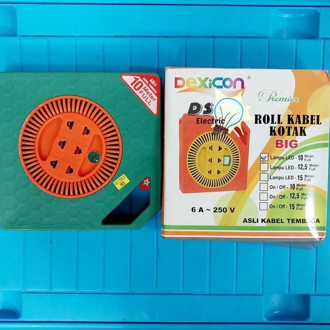 Rol KabelCanle Roll KotakDEXICON10meterFull 3LubangLed B