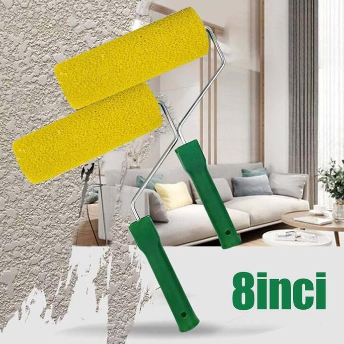 20cm roll kuas cat dinding Kuas Roll Cat Tekstur rol cat tembok Untuk Cat Tembok Texture Roller Pain