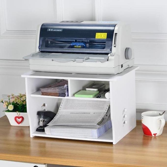 rak printer meja printer kayu minimalis susun rak serbagiuna dekstop