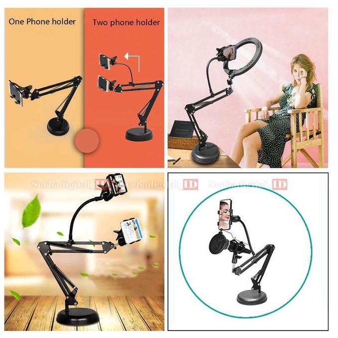 Stand Mic / Hp / Camera / LED Light Meja Overhead Boom Arm Foto Video [terbaik]