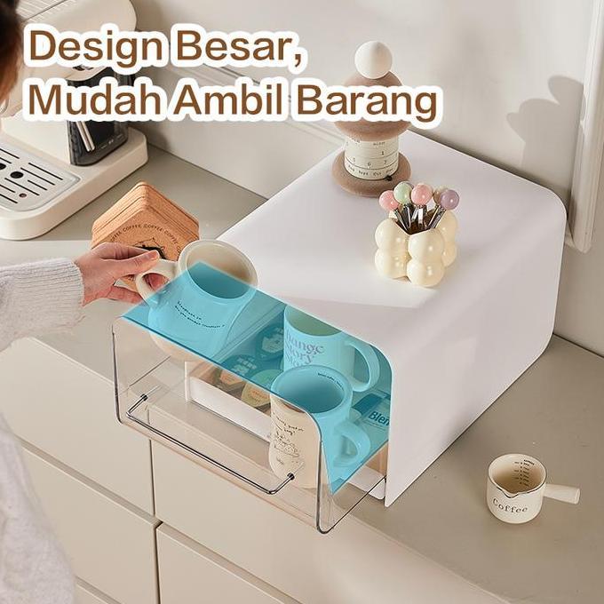 Laci Meja Akrilik Penyimpanan Aksesoris Alat Tulis Alat Dapur Rak Piring Laci Susun Tingkat Organize