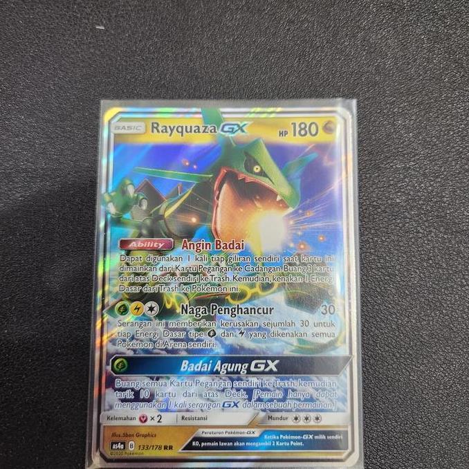 pokemon tcg as4a 133/178 rayquaza gx HIGH QUALITY