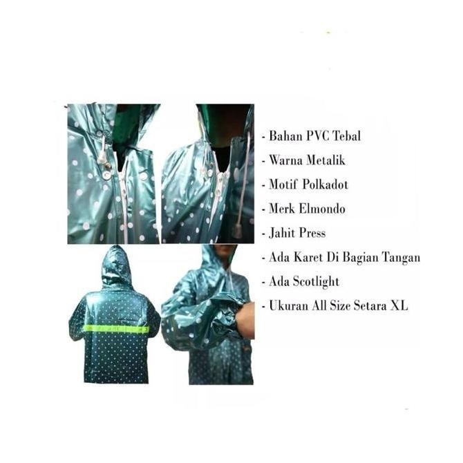 JAS HUJAN DEWASA STELAN POLKADOT METALIK ELMONDO