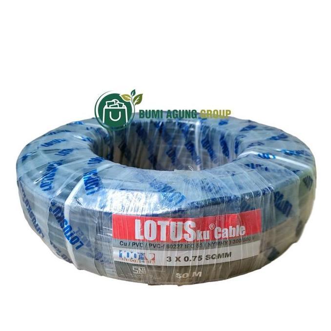 Promo Kabel Serabut Lotus Nyyhy NYMHY 3X0.75 3X0,75 50 Meter 50M M Lotusku Diskon