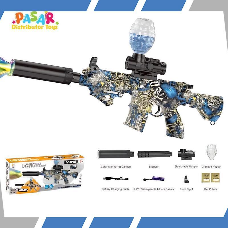 Berkualitas Mainan Anak D-6650/WH82-4 M416 GEL BLASTER Mainan Tembakan Bal Elektrik M416 Lampu Akses