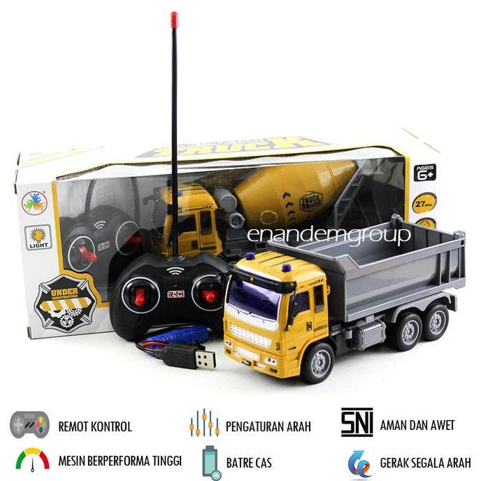 Mainan Mobil Remot Kontrol Rc Dump Truk / Truk Molen Batre Cas