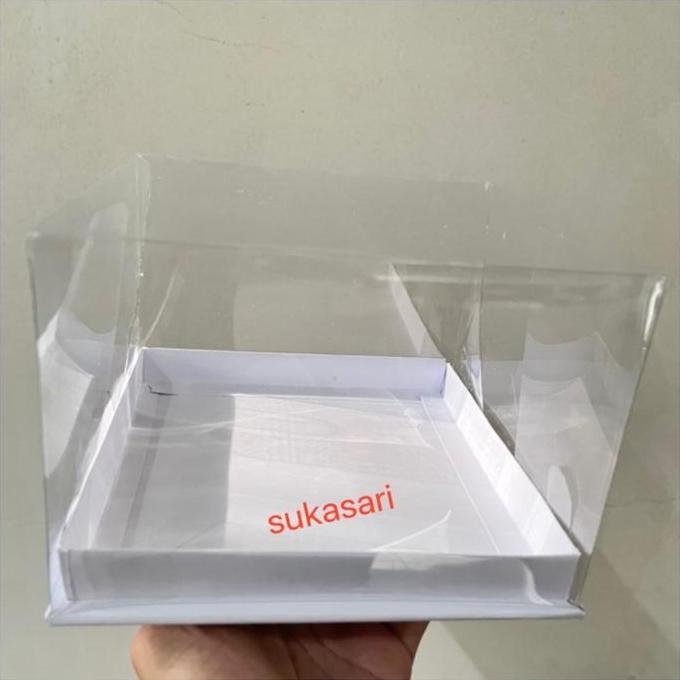 New- Mika Cake 30x30x12 cm Putih cake box kue dus kue mika transparant