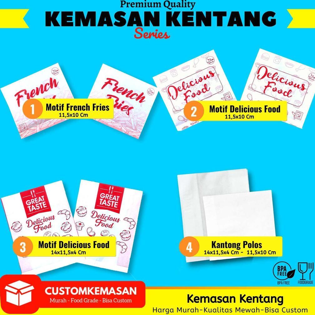 Kemasan Kentang Goreng / Kantong Kentang Goreng / Kantong Kertas Kentang Goreng / Bungkus Kentang Go