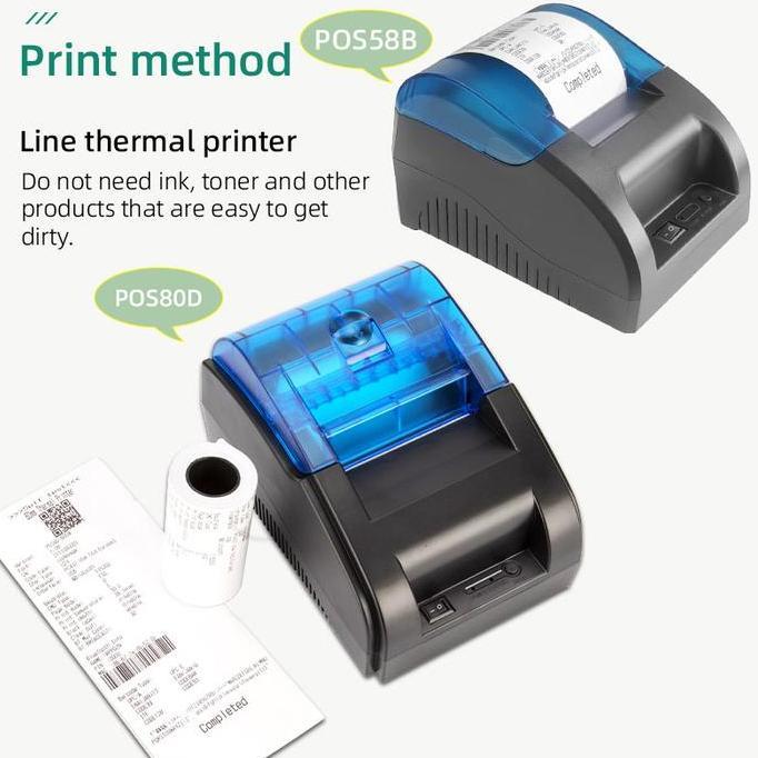 SM80D PRINTER BLUETOOTH TERMAL HITAM POS80D MENCETAK DENGAN KERTAS THERMAL 80MM & 58MM MENDUKUNG SIS