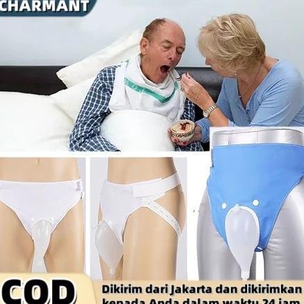 CHARMANTAlat Bantu Kencing Dengan Urinal Bag Kantong Pipis Silikon Eksternal Kateter Kantong Urin Ba