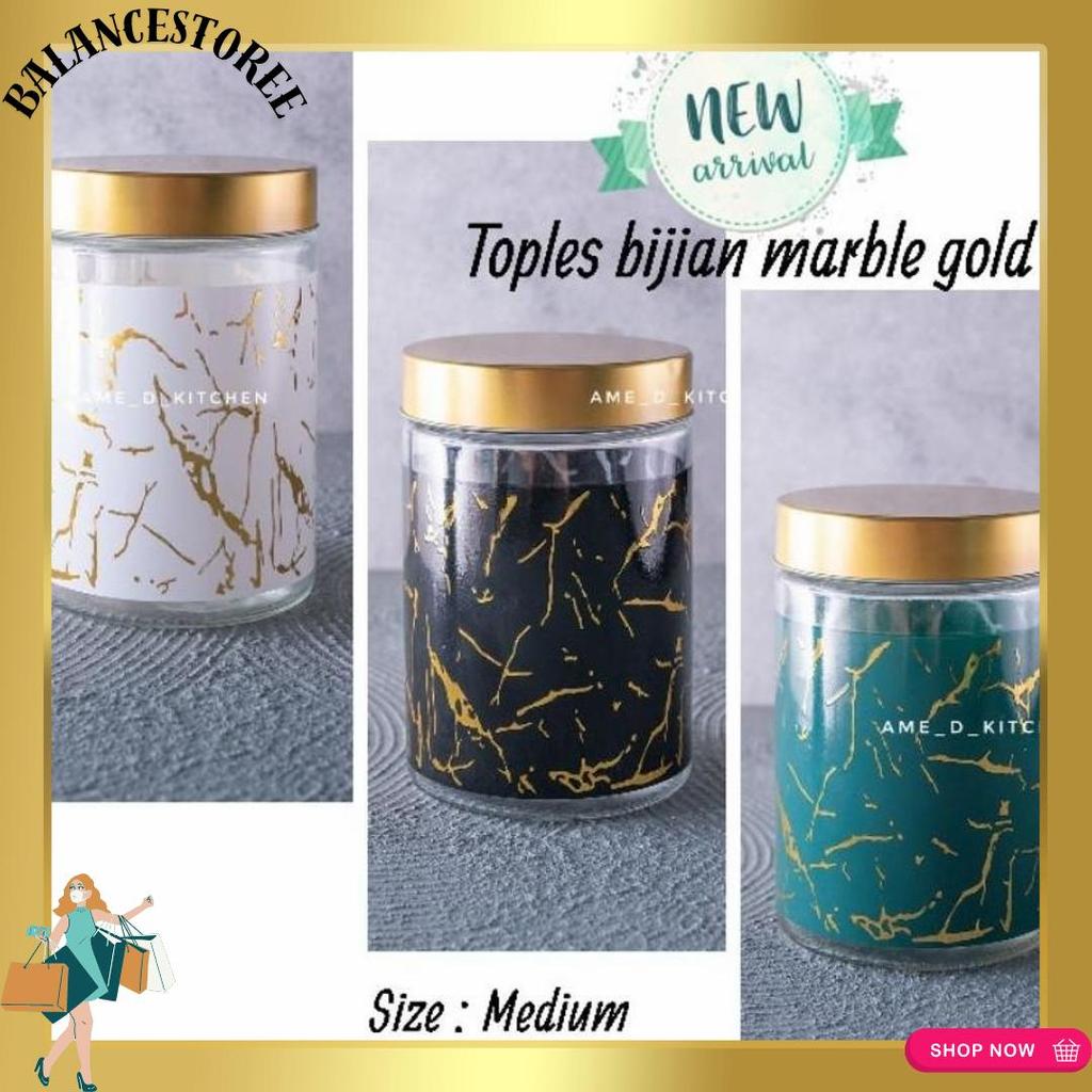 Grosir Toples Bijian Kaca Marble Gold Size Medium