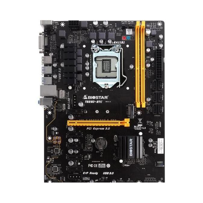 Promo Motherboard Biostar Tb250-Btc Lga 1151 Bitcoin Mining