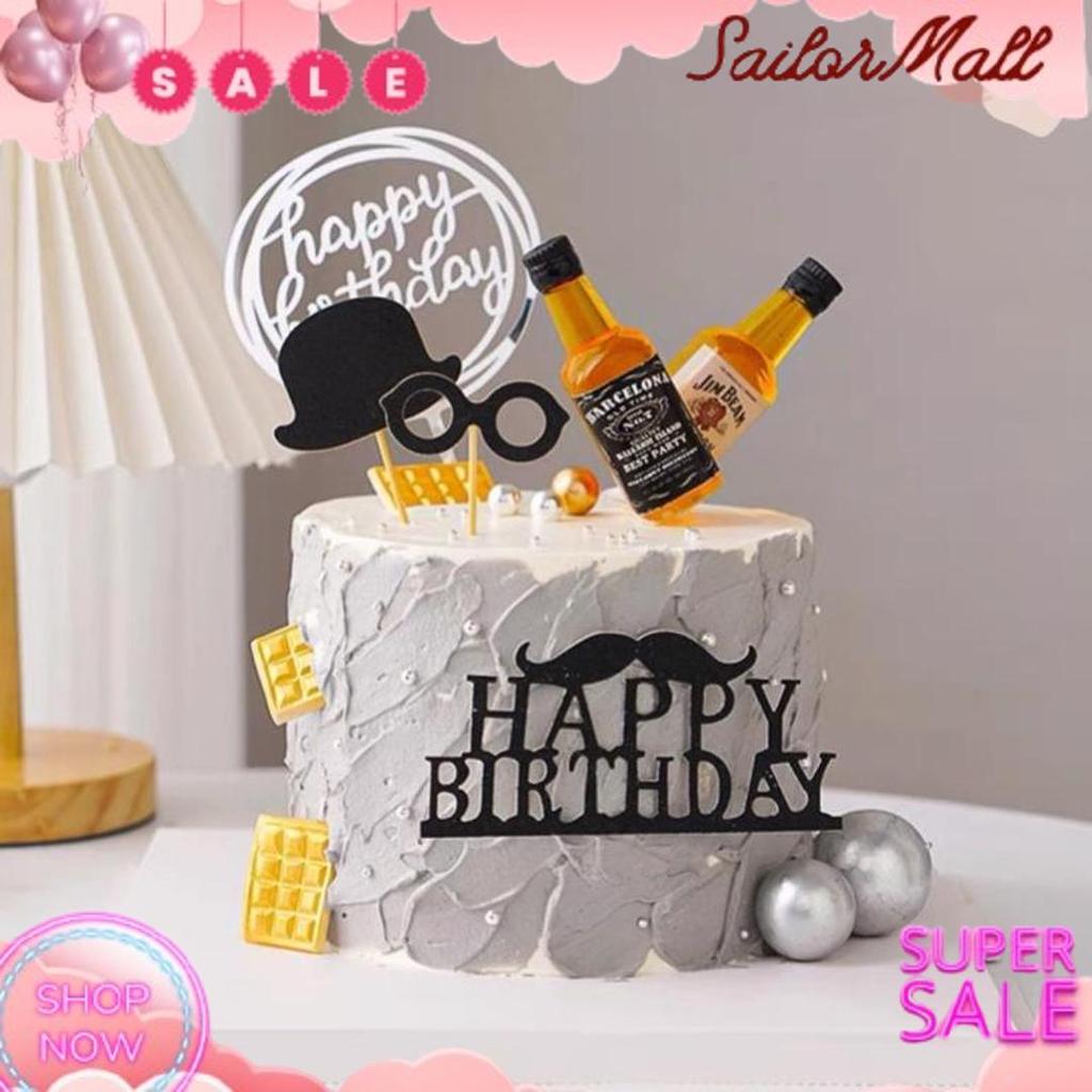 New Topper Miniatur Botol Bir Whiskey Heineken Vodka Roko Untuk Hiasan Kue Dekorasi Meja Beer Wiski 