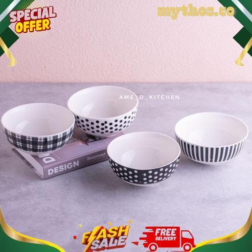 Grosir Mangkok Bijian Keramik Polkadot Hiram Putih