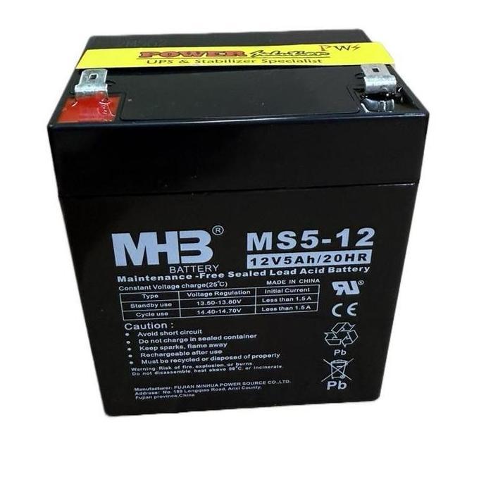 Baterai Aki Kering LONG LIFE 12V 5Ah TERMURAH ACCU APC UPS MHB MS5-12 12V 5Ah/20HR Batre MF SLA MH3 