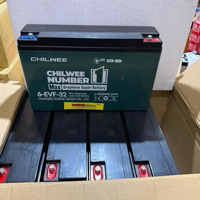 Aki Selis Baterai Bajaj Selis CHILWEE 1 Paket 6pcs 12V 32Ah Aki Sepeda Listrik Batre Aki Motor Listr