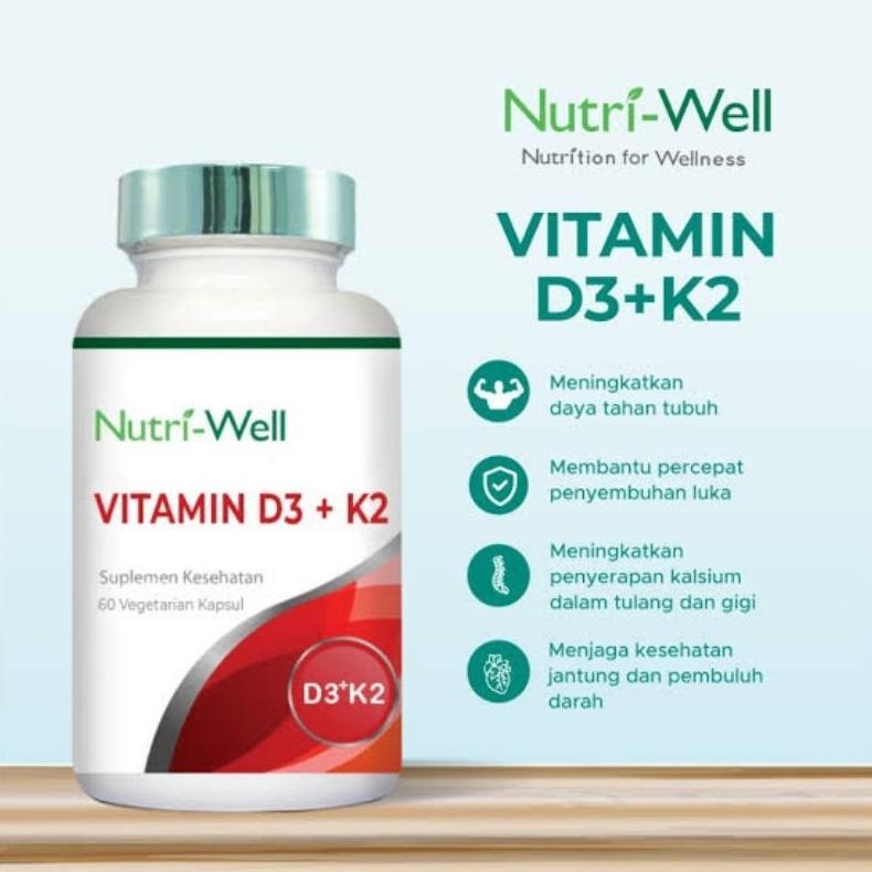 Nutriwell Vit D3 5000Iu + K2 100Mcg - 60 Kapsul Vitamin D 5000 Iu Original
