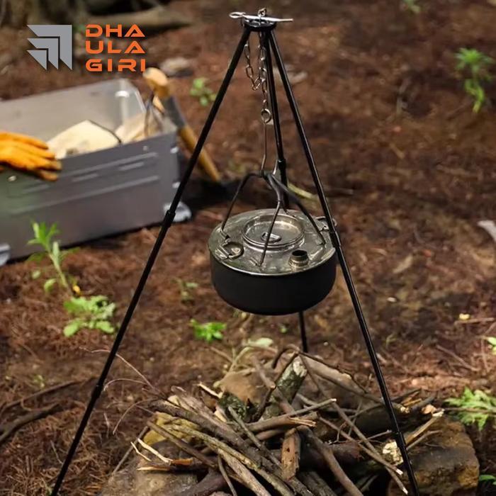 Dhaulagiri Mini Camping Tripod Gantung Panci & Kettle alat masak lapangan Outdoor